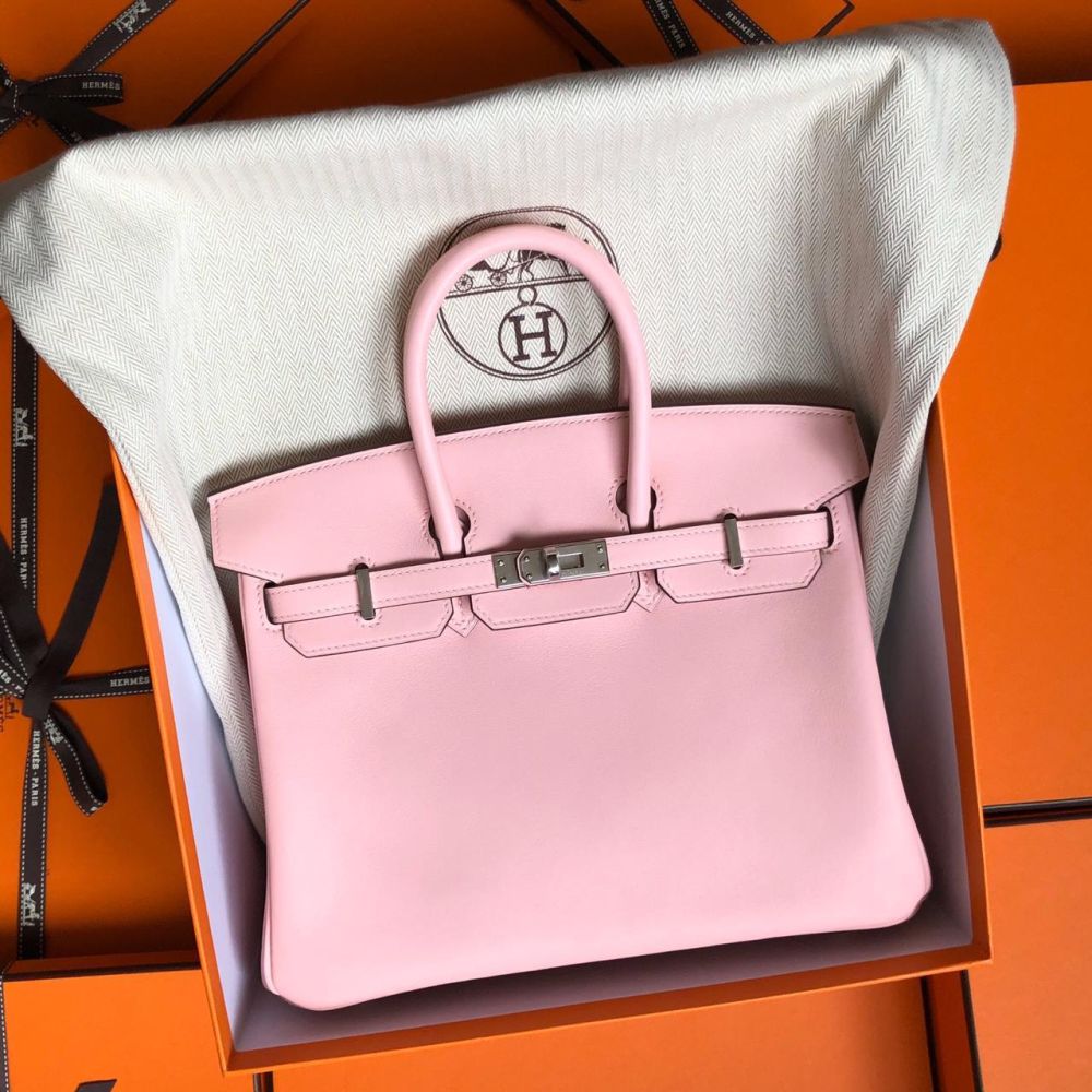 🌸 Hermès 25cm Birkin Rose Sakura Swift Leather Palladium Hardware